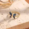 Anillo de Mariposa de Venta Caliente Transfronteriza Anillo Abierto Ajustable para Mujeres Moda (Hueco) Diseño Sensación de Alta Gama El Más Vendido de Amazon