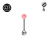 Venta Directa de Fábrica G23F136 Aleación de Titanio Rosca Interna Piercing Stud Bola de Caucho Acrílico 1.2 Rosca Stud para Lengua Stud para Oreja