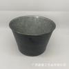 Maceta Florero Cubo Bajo Hierro Negro Estilo Vintage, Maceta Decorativa de Lata Nostálgica, Maceta para Plantas Verdes, Maceta para Suculentas, Estilo Retro