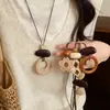 Nuevo Collar Colgante de Resina Estilo Étnico Chino Marrón Retro para Mujer Lanyard Cadena de Clavícula Accesorios Nuevo Estilo 2026