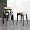 Taburete Cuadrado Suave Acolchado para Uso en Casa, Adecuado para Sala de Estar y Mesa de Comedor, Engrosado, Simple y Lujoso, Taburete Bajo Apilable, Envío Gratis y Dropshipping Disponibles