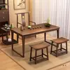 2025 Cor de Noz Mesa de Chá Pequena para Varanda Mesa de Chá de Madeira Maciça e Conjunto de Cadeiras Mesa de Chá Pequena Zen Kung Fu Mesa de Chá