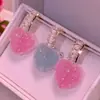 Explosiones de Transmisión en Vivo de TikTok Dulce Núcleo Amor Pendientes de Aguja Plateada Electrochapado en Oro Real Sentido de Chica Joven Pendientes de Lujo Ligero Avanzados