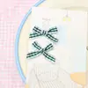 Decoración de Moño Hecho a Máquina con Cuadros y Borde de Encaje de 1 cm Estilo Coreano Accesorios para Calcetines Moño Dulce y Fresco