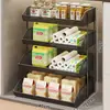 Prateleira de Armazenamento de Frutas e Legumes para Cozinha Bancada Cesta de Legumes de Múltiplos Andares Cesta Doméstica para Armazenamento de Temperos Óleo Sal Molho de Soja Vinagre Cesta de Lanches para Sala de Estar