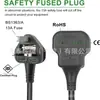 Cable de alimentación estándar británico Enchufe Toma de corriente Resistente Ignífugo Toma única Cable de extensión Cable de alimentación pequeño Toma de corriente negra
