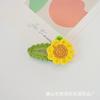 Pasador de Ganchillo de Lana Hecho a Mano Dulce Lindo Girasol Girasol Pasador Joyería Lateral para Niños Productos Terminados
