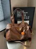 Bolsa de Viaje Corta Distancia de Cuero Suave Retro Gran Capacidad Tacto de Alta Gama Bolso de Hombro para Mujer Lujo Ligero Equipaje de Mano para Viaje de Negocios
