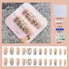 Venta Directa Personalizada de Fábrica Uñas Cortas, Medias y Largas para Manicura, Uñas Portátiles de Fototerapia Hechas a Mano, Pegatinas para Uñas, Estilo de Lujo Accesible 24 Piezas
