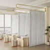 Cortina anti-miradas en forma de U para centro de salud, funda para cama de fisioterapia, cortina envolvente para cama de belleza, soporte para cortina, cortina divisoria para salón de belleza