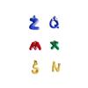 Acessórios DIY atacado pêssego xadrez puxar cor engraçada letra grampo personalidade inglês digital clipe de orelha joia