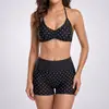 Dfyne transfronteiriço europeu e americano secagem rápida bolinhas yoga cintura alta controle de barriga bumbum de pêssego esportes ao ar livre fitness conjunto de yoga