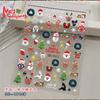 Calcomanías navideñas para uñas copo de nieve blanco relieve tridimensional árbol de Navidad anciano alce muñeco de nieve dibujos animados usando calcomanías para uñas