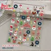 Série de Natal Adesivos para Nail Art Papai Noel Floco de Neve Alce Estrelas Elementos de Natal Adesivos de Unha Estereoscópicos em Relevo