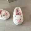 Zapatillas de Algodón de Cerdo de Dibujos Animados Suaves y Lindas 2026 para Mujer, Uso en Interiores en Otoño e Invierno, Suela Gruesa, Antideslizantes, Cálidas, Zapatillas Peludas de Punta Cerrada