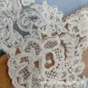 Cuerda de Algodón Color Albaricoque de 16CM Malla de Encaje Soluble en Agua con Exquisitas Flores Grandes Onduladas para Vestidos de Novia, Hanfu, Cheongsam Accesorios DIY