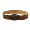 Cinturón de rosa para mujer, estilo europeo y americano, nuevo, verano, retro, estilo étnico, cinturón estampado, decorativo personalizado, combina con todo para jeans