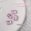Accesorios para uñas con diamantes de imitación de amor en forma de corazón torcido, joyería de cristal multifacético con diamantes de imitación de color rosa y parte inferior puntiaguda de una celebridad de Internet.
