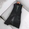 Chaleco Traje de Longitud Media Estilo Nuevo Primavera 2026 para Mujer, Versión Coreana, Sin Mangas, Adelgazante, Chaleco Chaqueta Talla Grande para Otoño