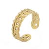 Especial transfronterizo directo de fábrica chapado en oro de 18K cadena de cuentas que no se decolora cadena lateral anillo abierto de acero inoxidable