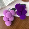 Coelho Xiaoduo Lindo Pelo de Coelho Rex Roxo Pingente de Chaveiro de Uva Ins Charme Fofo para Bolsa Ins
