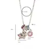 Collar de Acero de Titanio con Unicornio de Sueño Dulce Esmaltado Estilo Coreano Nuevo para Mujer, Joyería de Cadena para Clavícula Linda de Nicho de Gama Alta