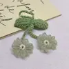 Colgante Redondo de Flor al por Mayor Flor de Lana Tejida a Crochet Flor Pequeña de Cinco Pétalos Accesorios para Ropa Accesorios Encaje Tejido a Mano