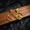 Pendientes de aro rosa estilo francés de lujo ligero, pendientes de flor de moda, gentiles y elegantes para mujer