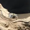 Anillo giratorio con mantra de seis caracteres plata de ley 925 seres sintientes hasta el final fundador Bodhi macro deseo anillo de jade del Mar Oriental