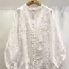Novedades Primavera 2026 Tops para Mujer Estilo Mori Camisa Fresca Bordada Algodón Lino de un Solo Botón Japonés Manga Larga Estilo Universitario