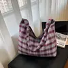 Bolso Bandolera para Mujer 2025 Nuevo Retro Cuadros Cremallera Bolsa de Lona Gran Capacidad Casual Versátil Bolso de Hombro Cuadros
