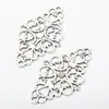 Pieza de Flor Hueca de Aleación de Zinc Accesorios para Joyería DIY Colgante Electrochapado Retro 41x25x1mm
