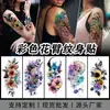 Tatuagem Adesivo de Flor Colorida para Braço Transfronteiriça Sentido Avançado Homens e Mulheres Flor de Simulação Leão Tigre Adesivo de Tatuagem de Meio Braço