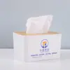 Caja de Pañuelos de Plástico Creativa con Logo Impreso Personalizado Tapa de Acrílico Madera Portapañuelos Extraíble Caja de Exhibición de Mesa
