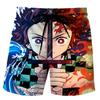 2023 Nuevo Amazon Transfronterizo Hoja de Llanta Impresión Digital 3D Casual Combinan con Todo Pantalones de Playa para Hombre