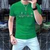 [Entidade] Camiseta masculina de verão estampada de manga curta, caimento moderno e bonito, gola redonda, meia manga
