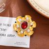 Broche de corte barroco vintage esmalte europeu e americano cor antiga tesouro pérola corsage temperamento feminino high-end terno pino