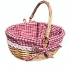 Cesta de Almacenamiento Nueva de Sauce, Cesta Portátil, Cesta de Regalo, Cesta de Flores, Cesta de Regalo, Cesta de Frutas para Picnic, Cesta de Almacenamiento al por Mayor