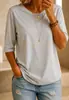 2026 Ropa de Mujer Transfronteriza de Amazon Camiseta Cómoda Versátil Casual Cuello Redondo Hombro Normal Manga Media Ropa Exterior Ropa Interior Top