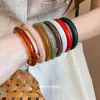 Pulsera Abierta Vintage de Resina Texturizada de Lujo Ligero para Mujer, Simple, de Nicho, Única, de Moda, Elegante, Versátil
