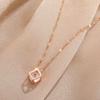 Cadena de clavícula de acero de titanio con circonita cuadrada 2022, nuevo collar decorativo para mujer, red de marea de hadas de verano, joyería de moda roja