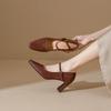 Yuanlitong~ Tacones Altos Mary Jane Retro de Tacón Grueso, Cómodos y No Cansan los Pies, 2025 Seleccionados Zapatos de Salón Elegantes de Punta Cuadrada Estilo Chengdu