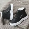 Zapatos de algodón para mujer, invierno 2023, nuevos zapatos de invierno de talla grande, informales, forrados de polar, estilo coreano, combinables con todo, para estudiantes.