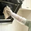 Guantes Desechables Engrosados de Manga Larga Dos en Uno con Puño Guantes Transparentes para el Hogar Guantes de Plástico para Limpieza de Manga Larga