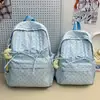 Mochila escolar de estilo coreano con lazo de lunares para niñas, adecuada para estudiantes de secundaria, preparatoria, universitarios y uso diario, así como para viajes