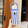 Copo Térmico para Meninas Alto Valor Estudante Grande Capacidade Copo de Isolamento Frio Garrafa de Água Portátil Canudo Duplo para Bebida Copo de Água Infantil