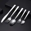 Venta Directa de Fábrica Cubiertos de Acero Inoxidable con Mango Cuadrado Restaurante Occidental Cuchillo para Bistec Cuchillo de Mesa Grueso Tenedor Cuchara Juego de Cubiertos Venta al por Mayor