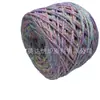 Hilo de Bolas Pequeñas para DIY Color Degradado Hilo Hueco, Hilo Grueso para Crochet y Tejido Hecho a Mano, Hilo de Tira Teñida con Degradado Iridiscente Plateado Brillante