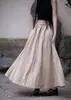 26 Estilo Novo Primavera e Verão Algodão e Linho Texturizado Retrô Cintura Elástica Saia Tie-Dye Longa Saia de Algodão e Linho