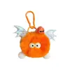 Nuevo colgante de peluche de diablito bola de carbón imitación de pelo de conejo rex para llavero de coche, colgante para mochila escolar, venta al por mayor